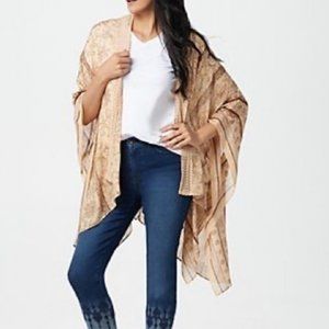 Rachel Hollis Ltd Open Front Printed Kimono  10667